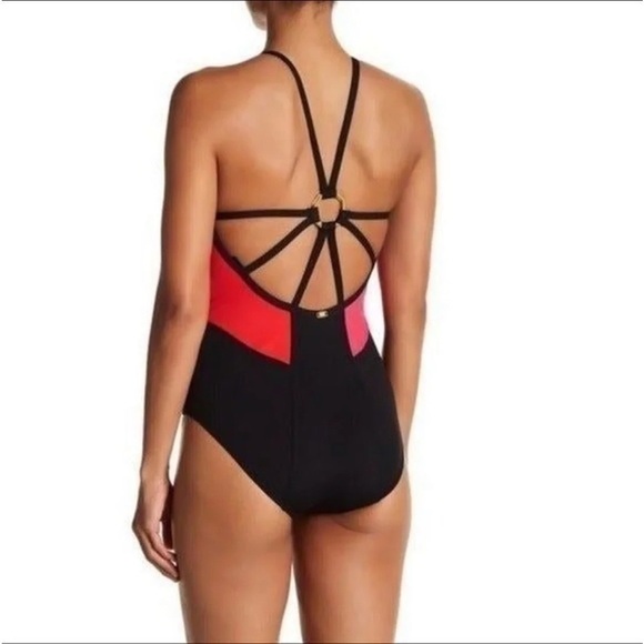 Miraclesuit Amoressa Colorblock One Piece Designer Swimsuit Pink Red Black 14 - Picture 3 of 12